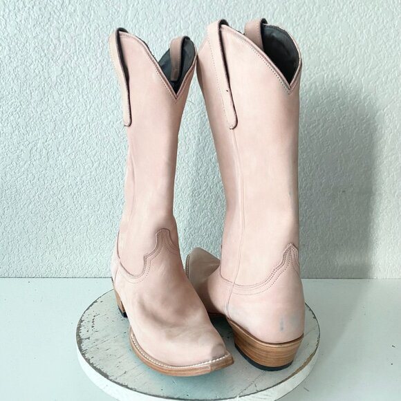 Lane EMMA JANE Womens Cowboy Boots 7 Pink Western Cowgirl Mid Calf Pointed Toe - Picture 12 of 12
